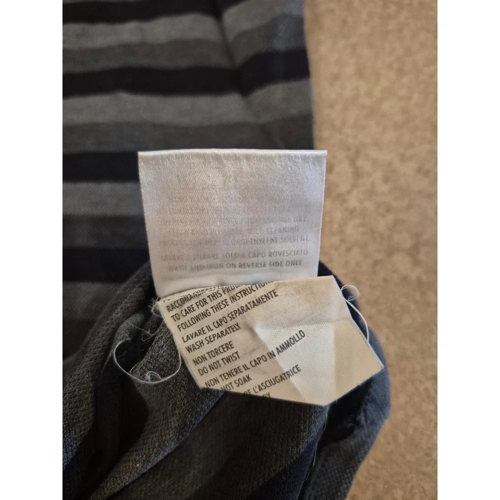 Gucci Men's Gray-Black Striped Polp Shirt - Made In Italy